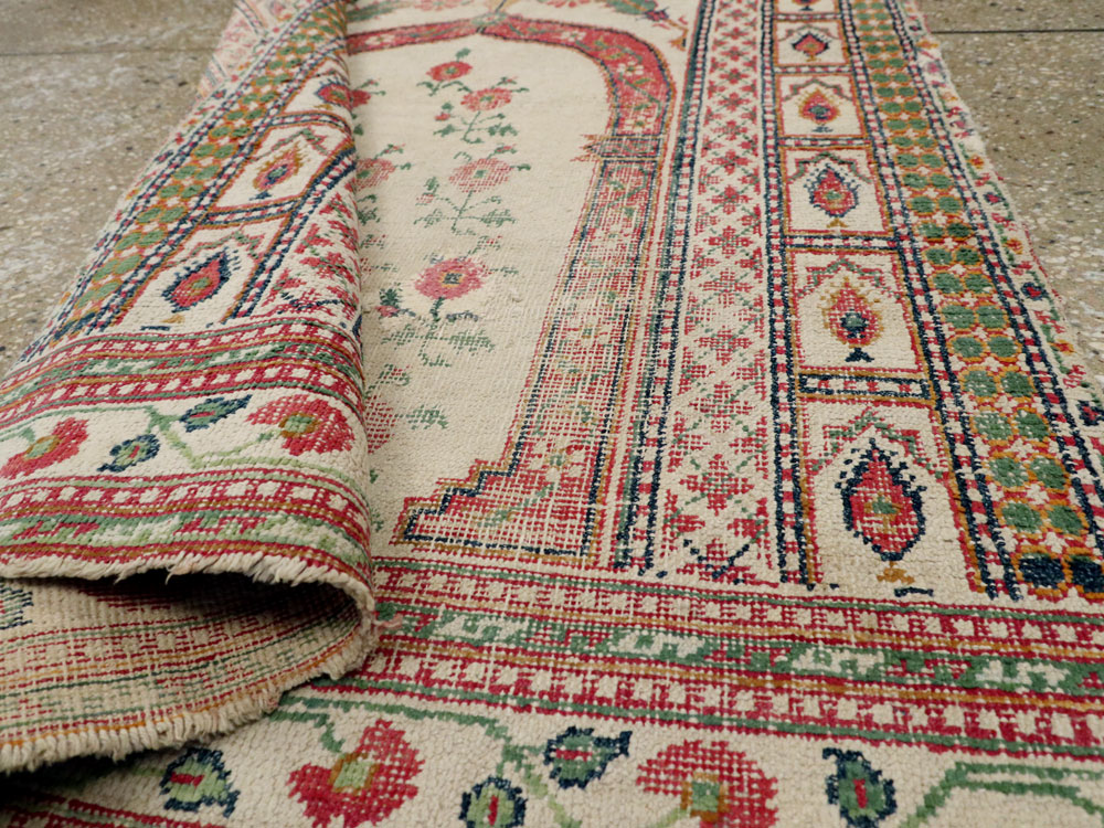 Vintage Indian Cotton Agra Carpet, No.9058 - Galerie Shabab
