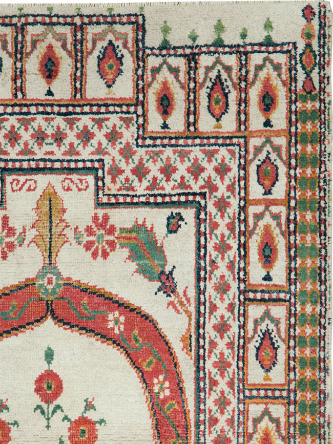 Vintage Indian Cotton Agra Carpet, No.9058 - Galerie Shabab