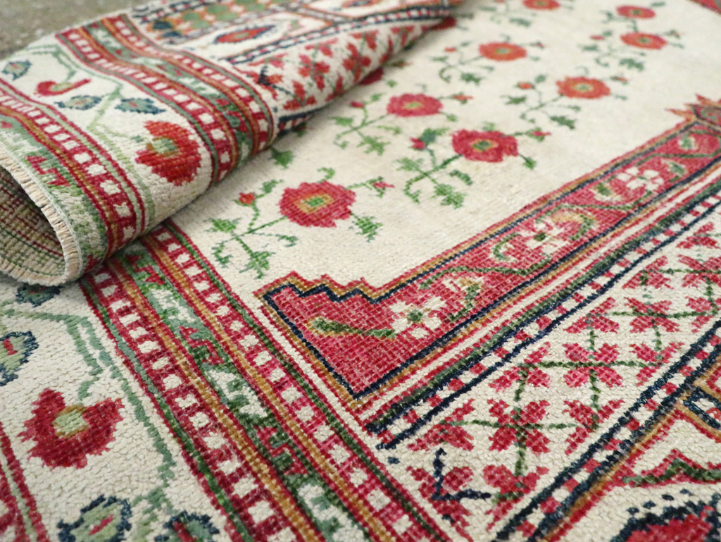 Vintage Indian Cotton Agra Carpet, No.9058 - Galerie Shabab