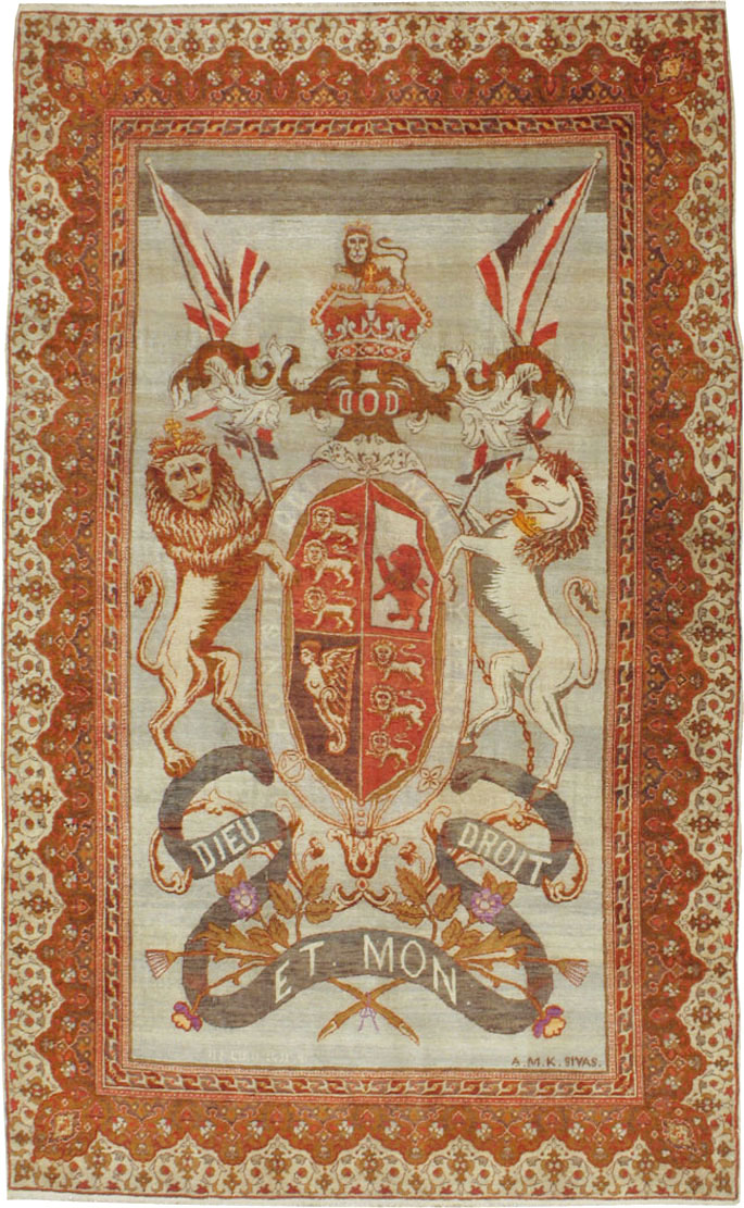 Vintage Turkish Sivas Pictorial Carpet, No.9059 - Galerie Shabab