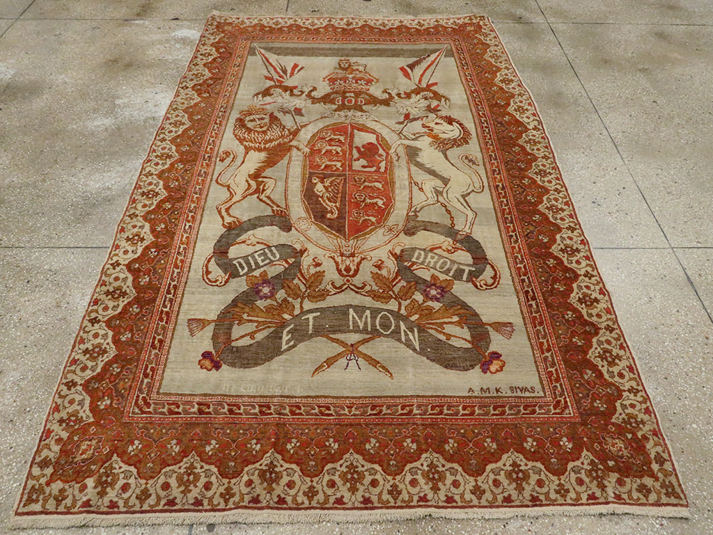 Vintage Turkish Sivas Pictorial Carpet, No.9059 - Galerie Shabab