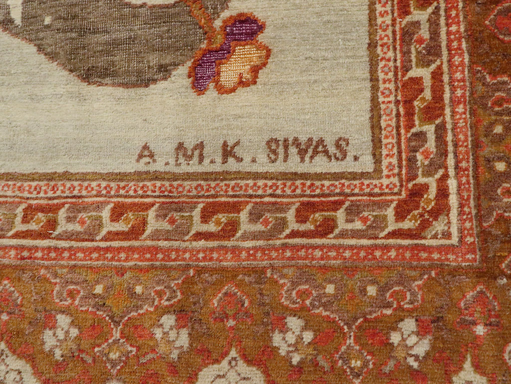 Vintage Turkish Sivas Pictorial Carpet, No.9059 - Galerie Shabab