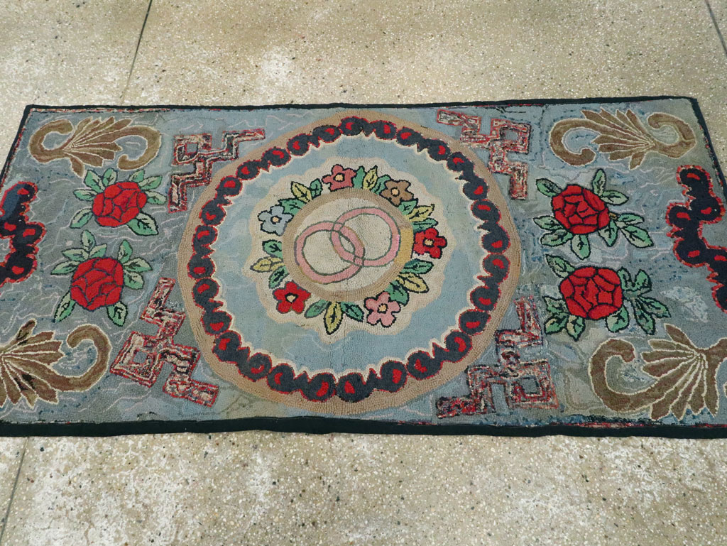 Antique American Hook Rug, No.9065 - Galerie Shabab