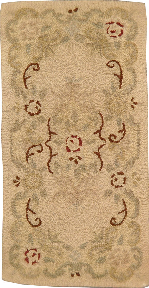 Vintage American Hooked Throw Rug, No.9066 - Galerie Shabab