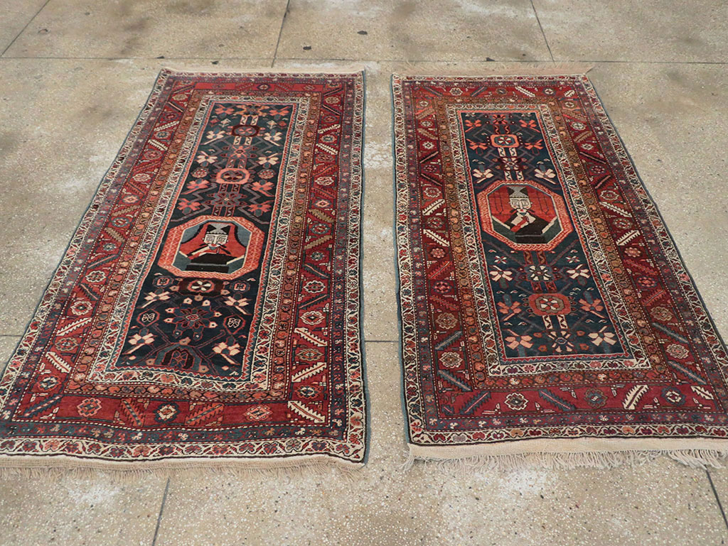 Antique Persian Bakshaish Pictorial Rug, No.9079 - Galerie Shabab
