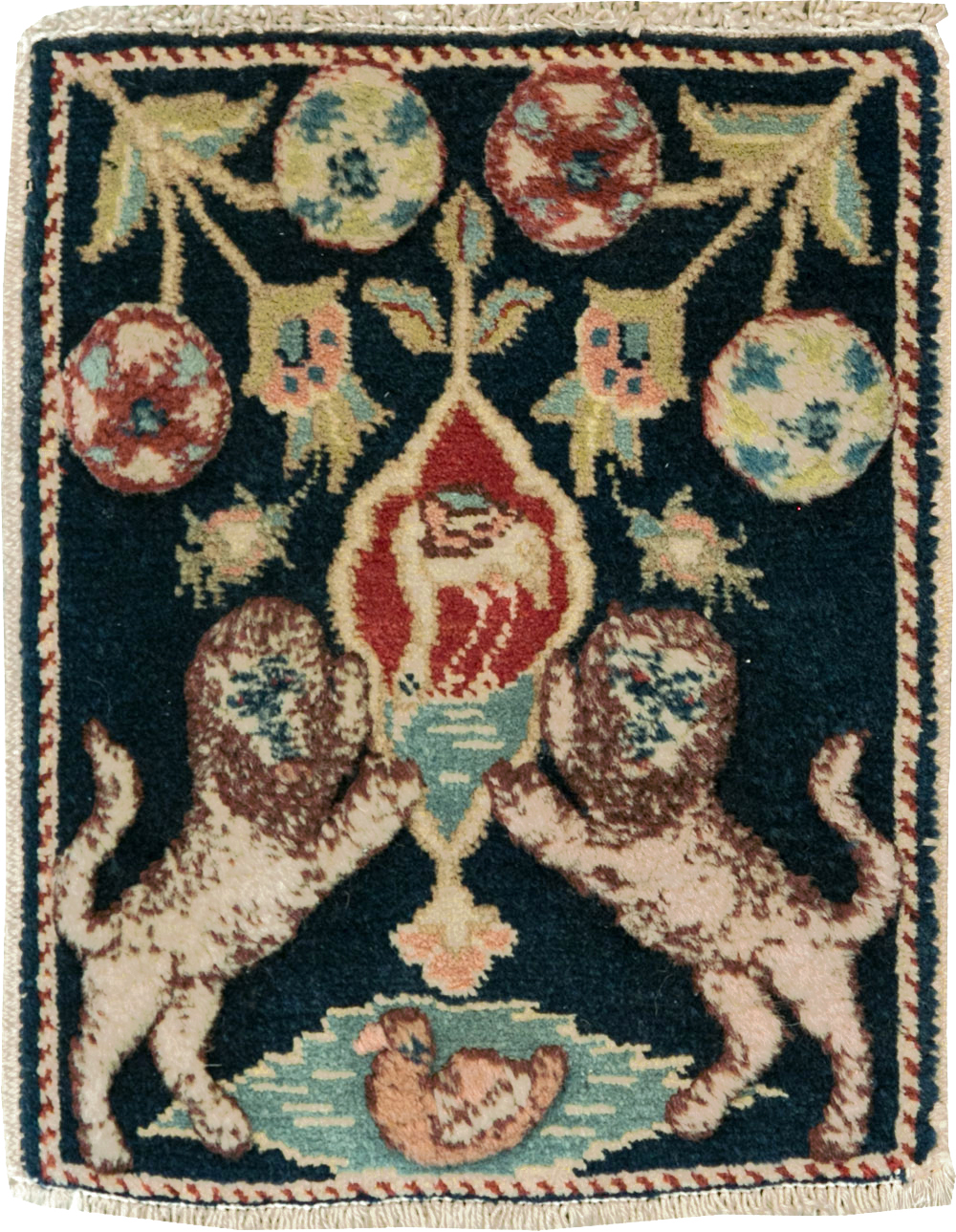 Vintage Persian Souf Tabriz Pictorial Rug (Pair: 1 of 2), No.9080 - Galerie Shabab