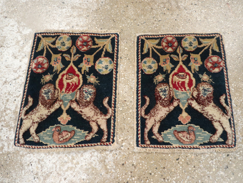 Vintage Persian Souf Tabriz Pictorial Rug (Pair: 1 of 2), No.9080 - Galerie Shabab