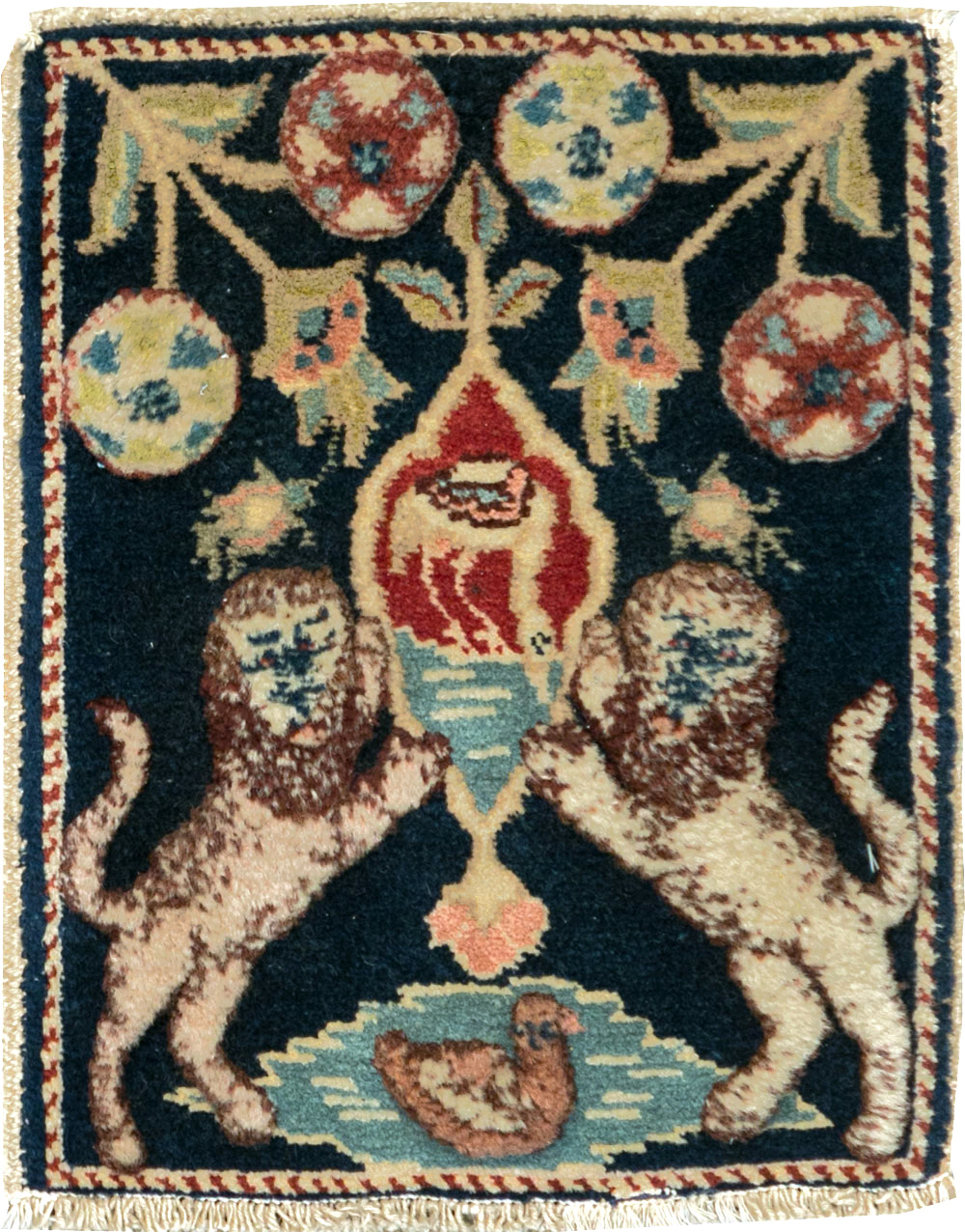 Vintage Persian Souf Tabriz Pictorial Rug (Pair: 2 of 2), No.9081 - Galerie Shabab