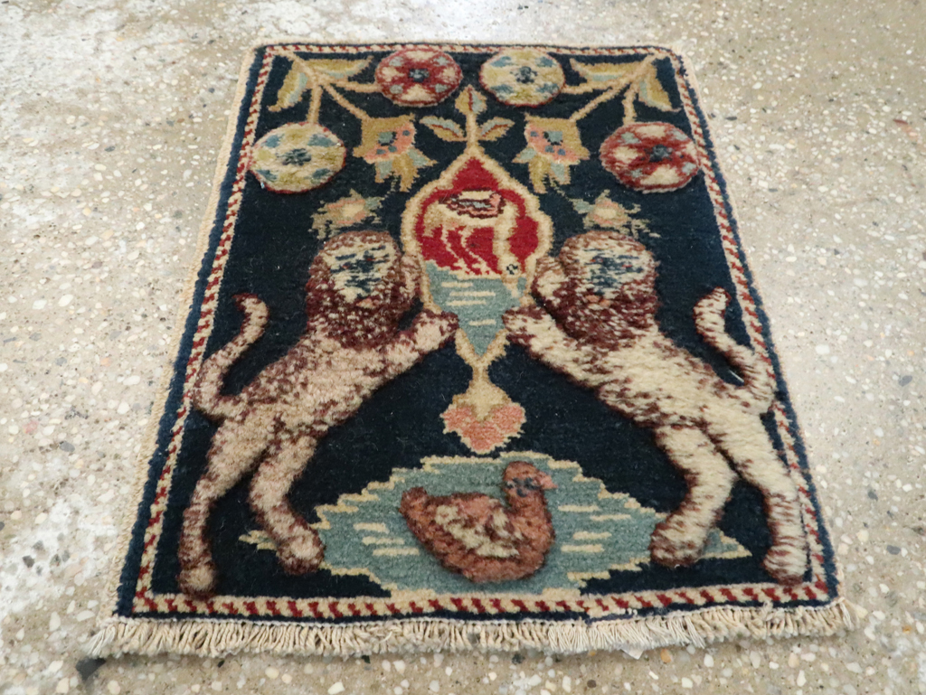 Vintage Persian Souf Tabriz Pictorial Rug (Pair: 2 of 2), No.9081 - Galerie Shabab