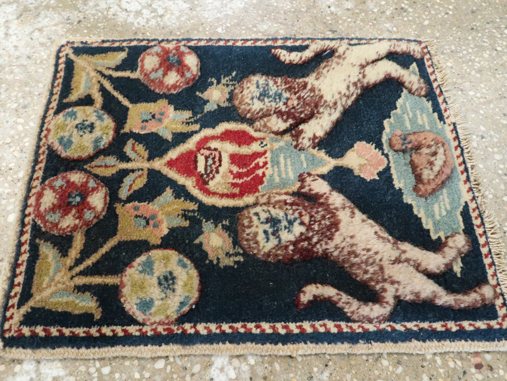 Vintage Persian Souf Tabriz Pictorial Rug (Pair: 2 of 2), No.9081 - Galerie Shabab