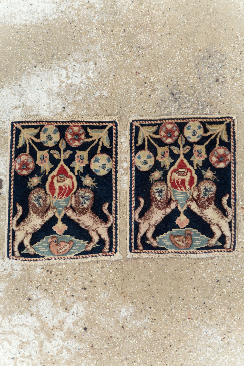 Vintage Persian Souf Tabriz Pictorial Rug (Pair: 2 of 2), No.9081 - Galerie Shabab