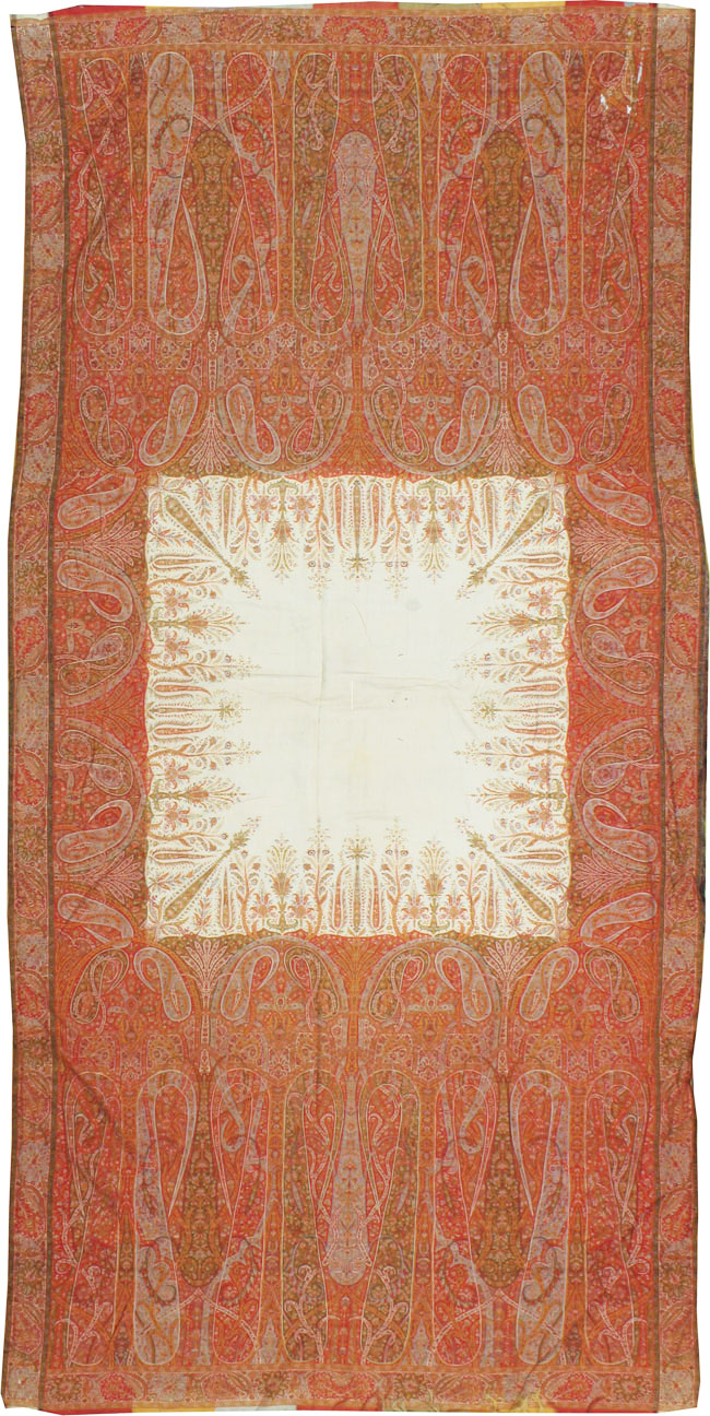 Vintage Jacquard Indian Textile Shawl	, No.9085 - Galerie Shabab