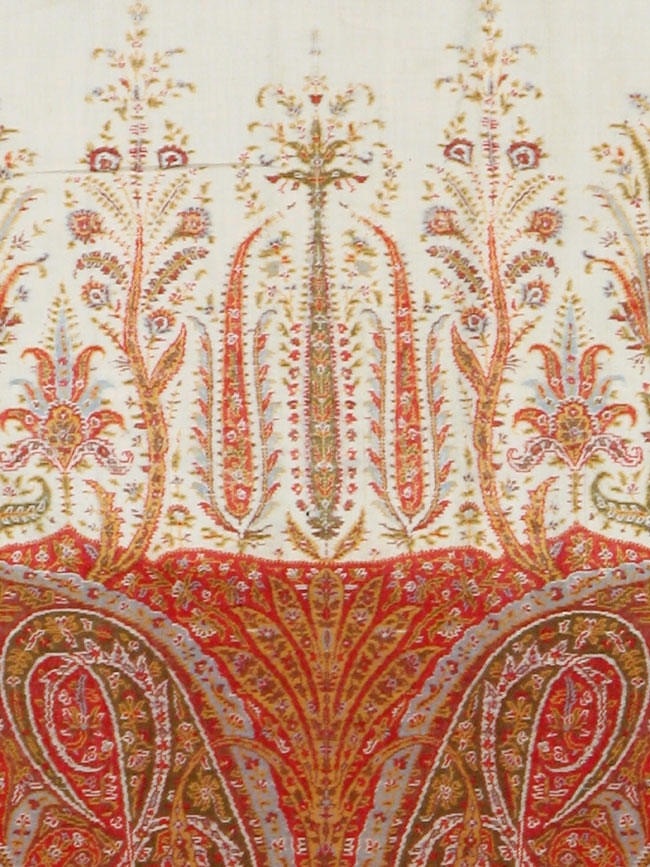 Vintage Jacquard Indian Textile Shawl	, No.9085 - Galerie Shabab
