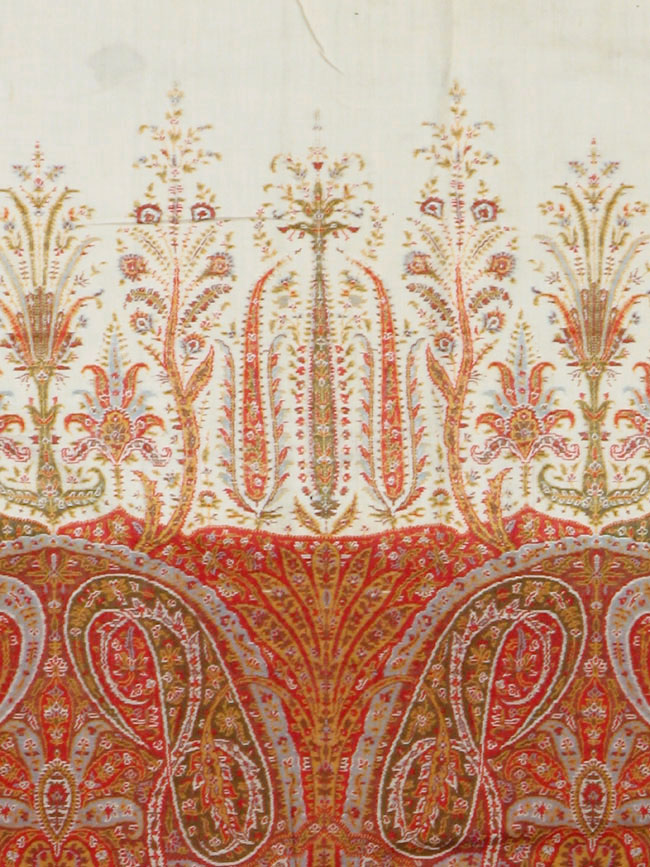 Vintage Jacquard Indian Textile Shawl	, No.9085 - Galerie Shabab