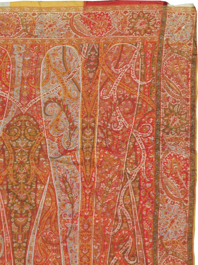 Vintage Jacquard Indian Textile Shawl	, No.9085 - Galerie Shabab