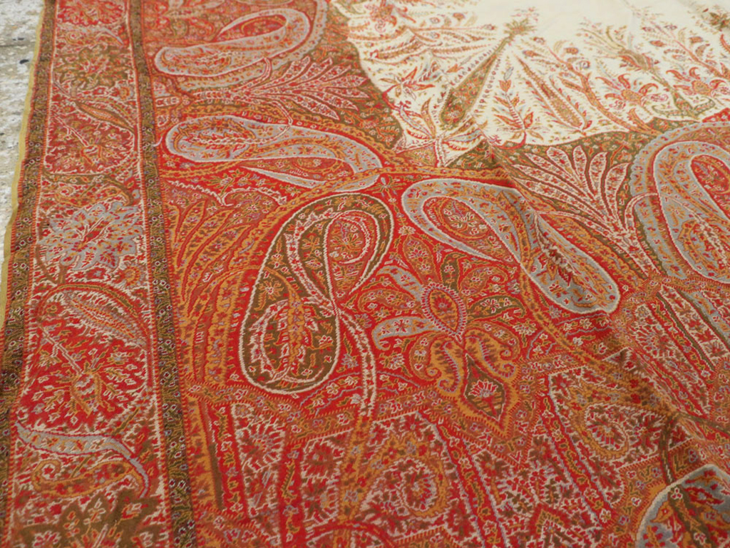 Vintage Jacquard Indian Textile Shawl	, No.9085 - Galerie Shabab