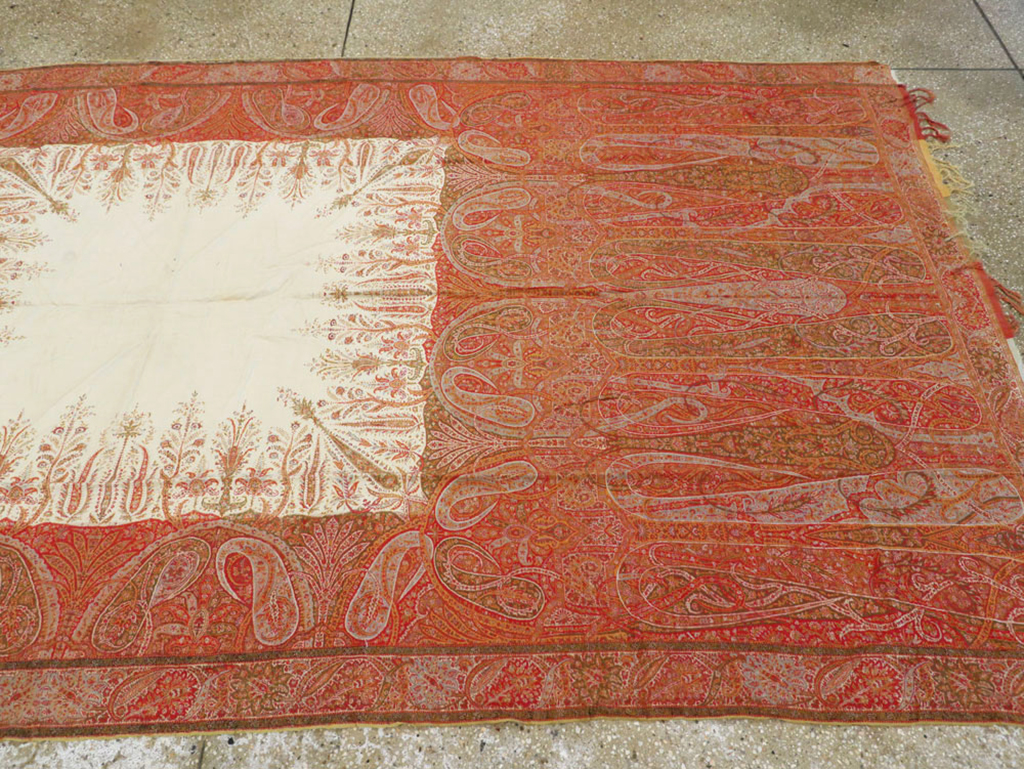 Vintage Jacquard Indian Textile Shawl	, No.9085 - Galerie Shabab