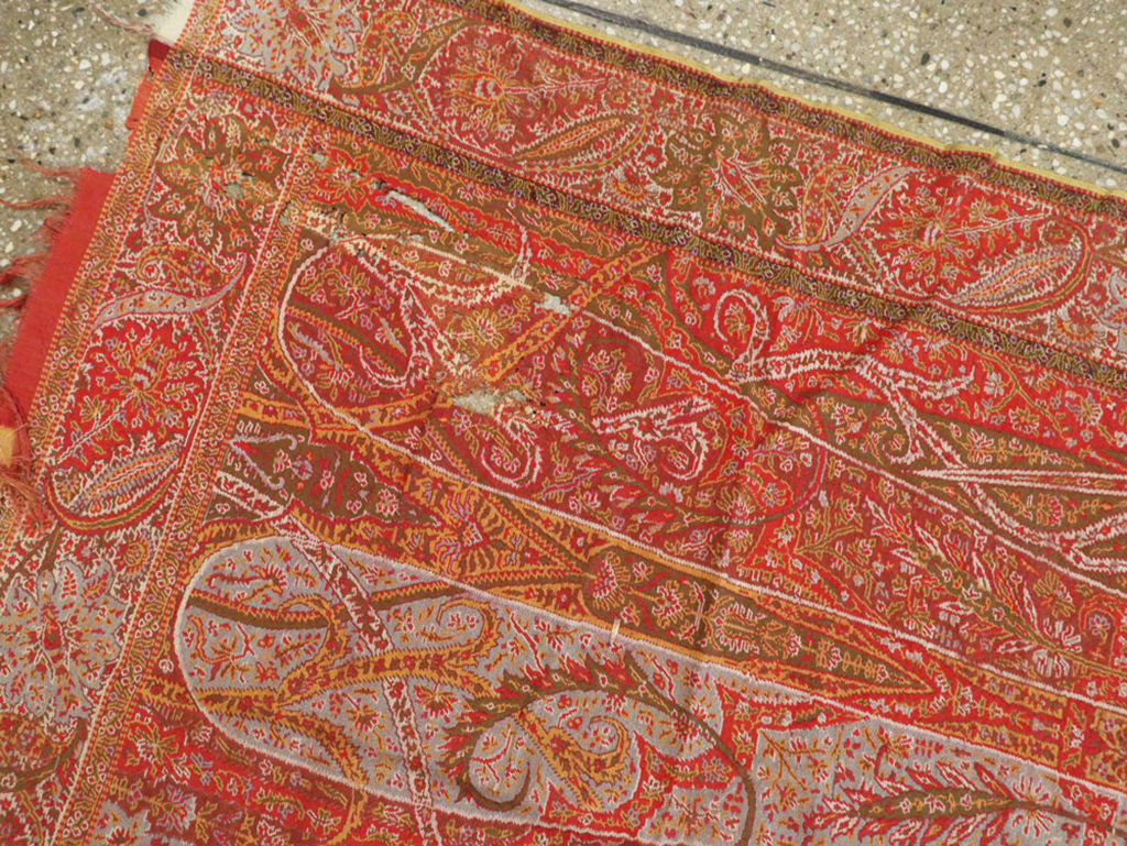Vintage Jacquard Indian Textile Shawl	, No.9085 - Galerie Shabab