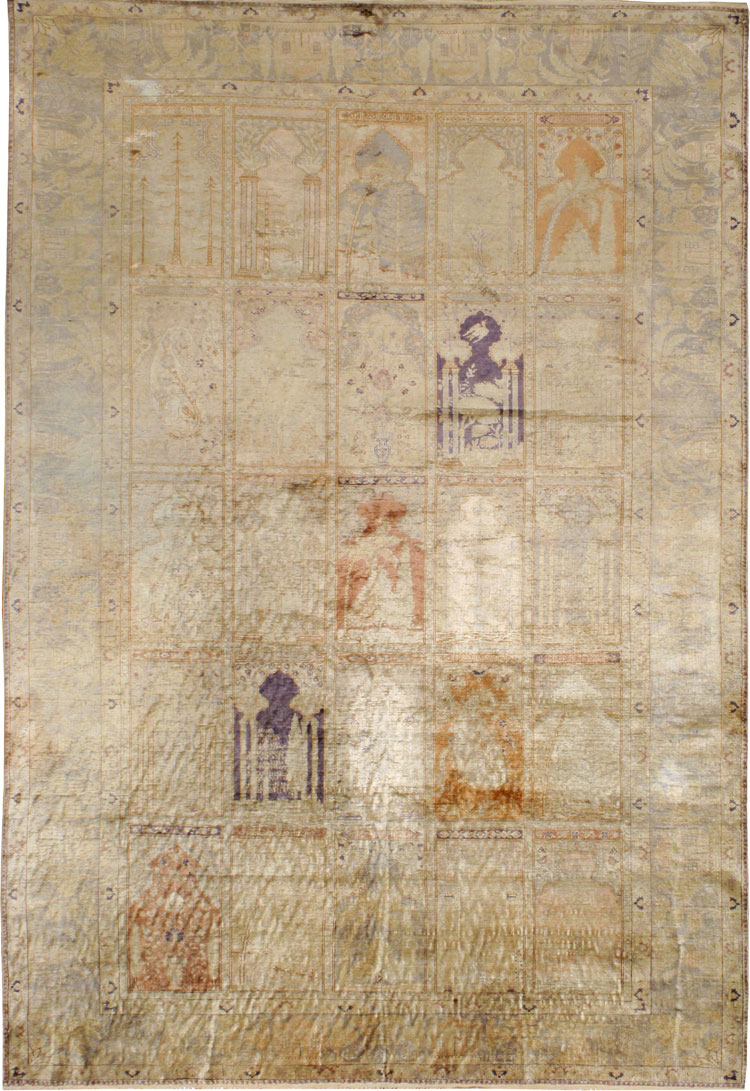 Vintage Turkish Kayseri Silk Rug, No.9095 - Galerie Shabab