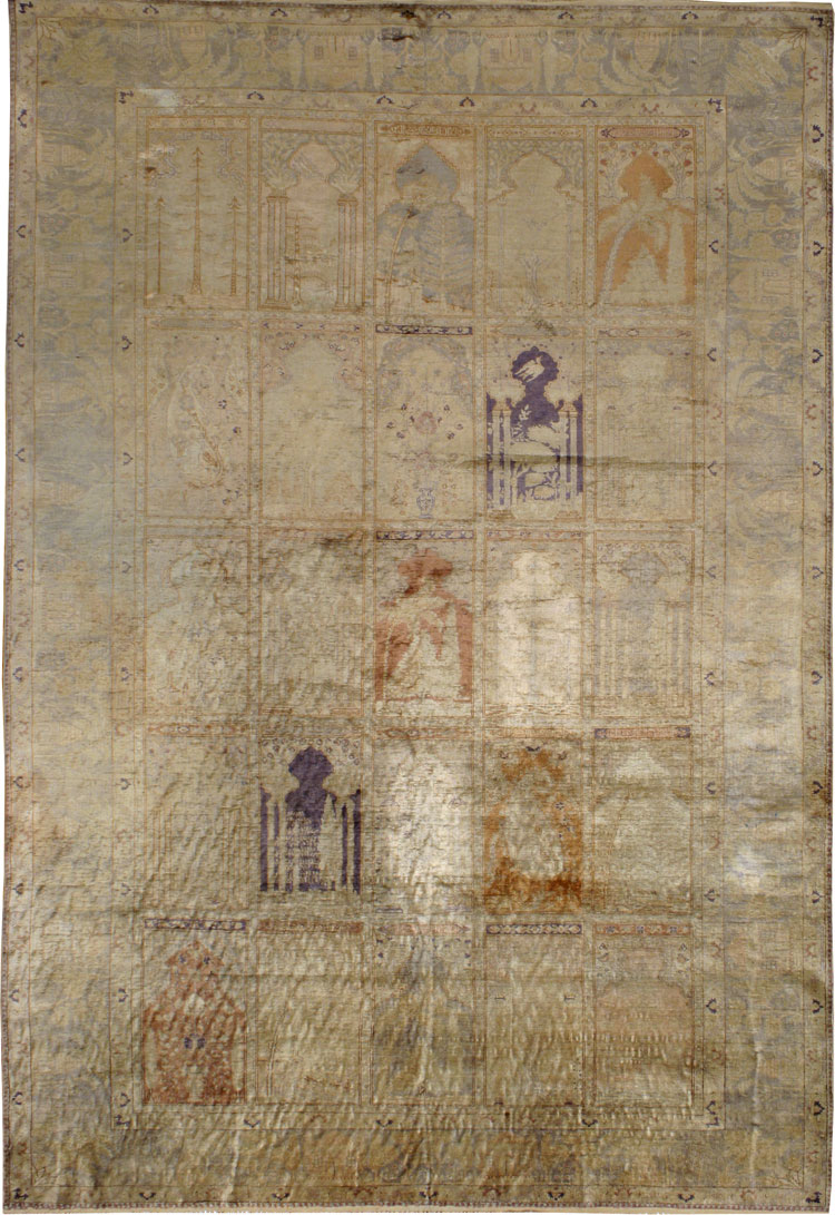 Vintage Turkish Kayseri Silk Rug, No.9095 - Galerie Shabab