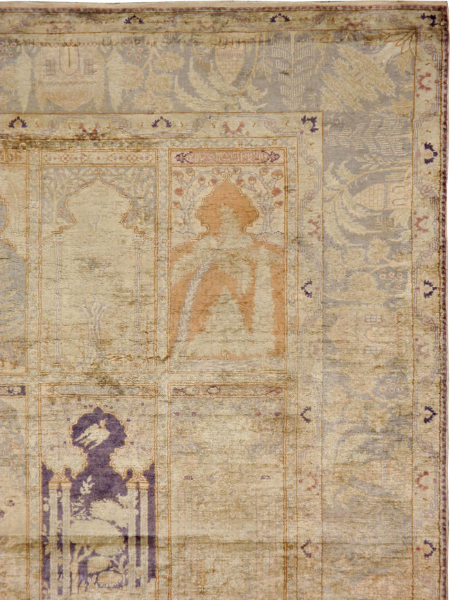 Vintage Turkish Kayseri Silk Rug, No.9095 - Galerie Shabab