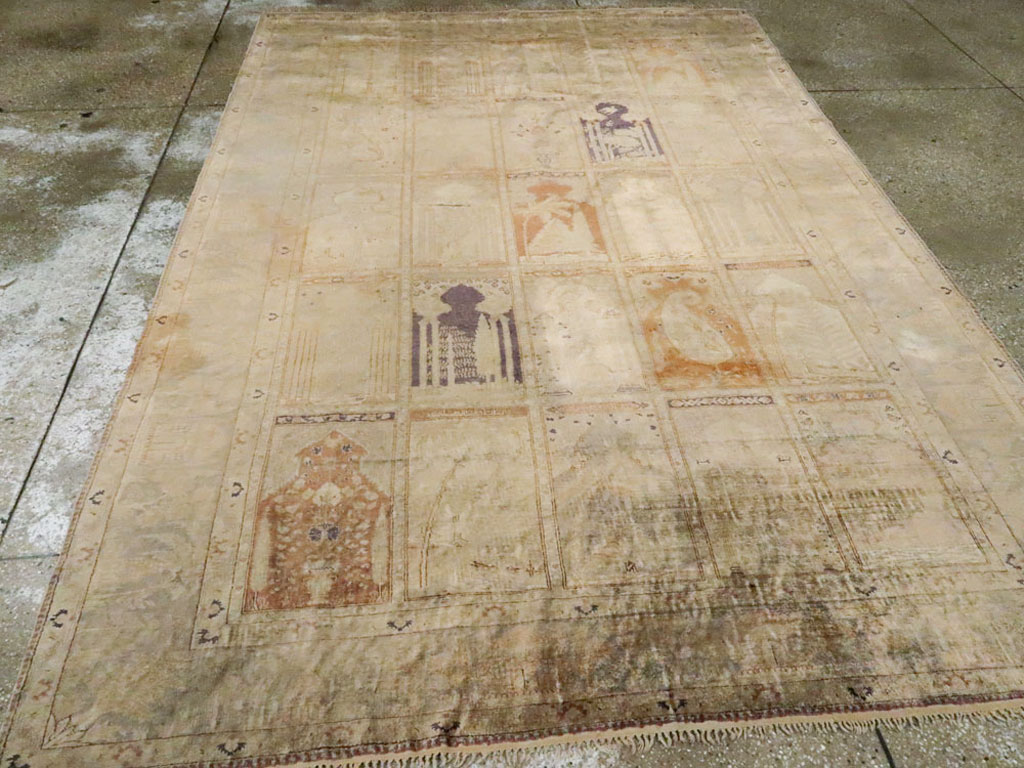 Vintage Turkish Kayseri Silk Rug, No.9095 - Galerie Shabab