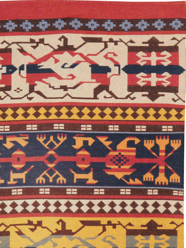 Vintage European Kilim Gallery Carpet, No.9108 - Galerie Shabab