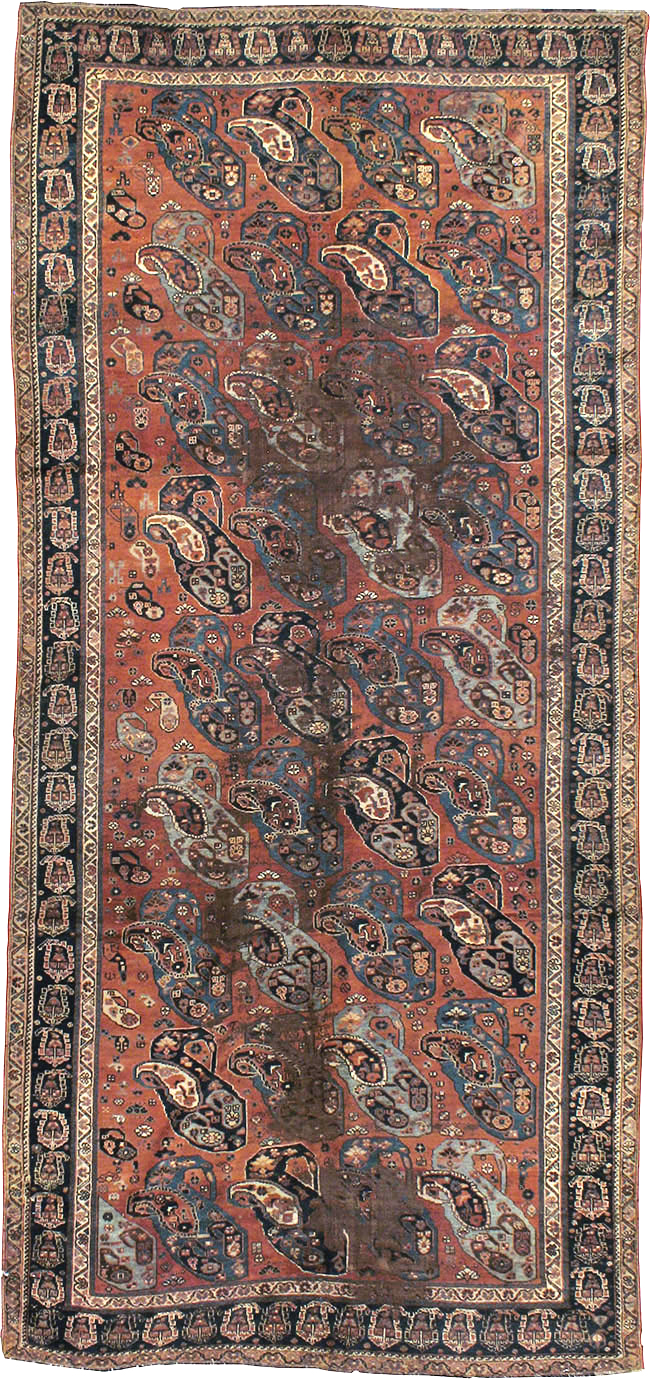 Antique Persian Khamseh Gallery Carpet, No.9149 - Galerie Shabab