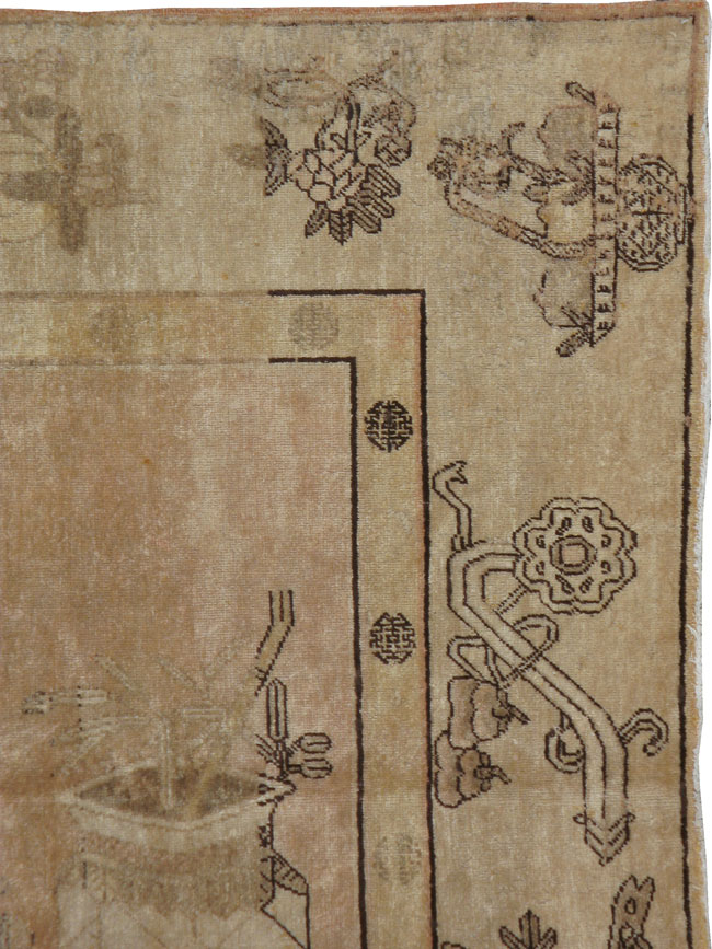 Vintage East Turkestan Khotan Pictorial Carpet, No.9210 - Galerie Shabab