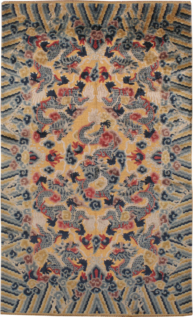 Antique Chinese Peking Souf Silk Rug, No.9219 - Galerie Shabab