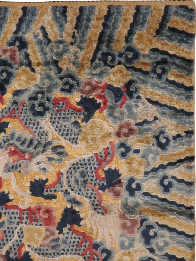 Antique Chinese Peking Souf Silk Rug, No.9219 - Galerie Shabab