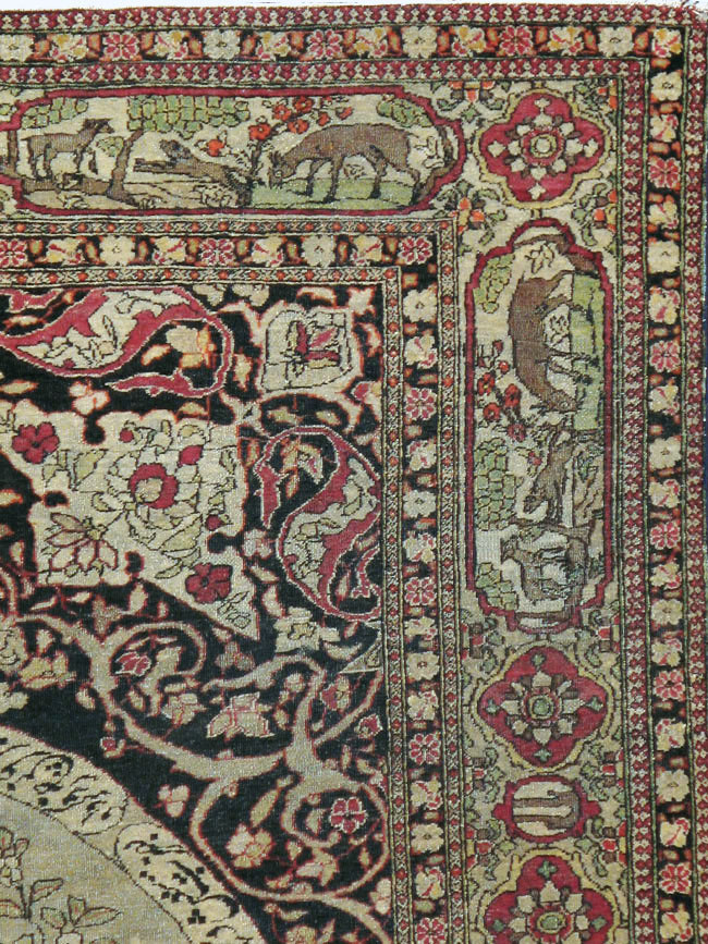 Antique Persian Isfahan Pictorial Carpet, No.9223 - Galerie Shabab