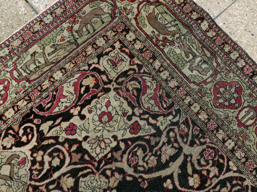 Antique Persian Isfahan Pictorial Carpet, No.9223 - Galerie Shabab