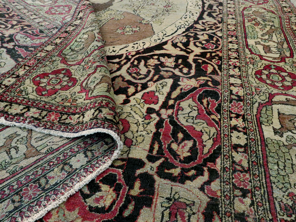 Antique Persian Isfahan Pictorial Carpet, No.9223 - Galerie Shabab
