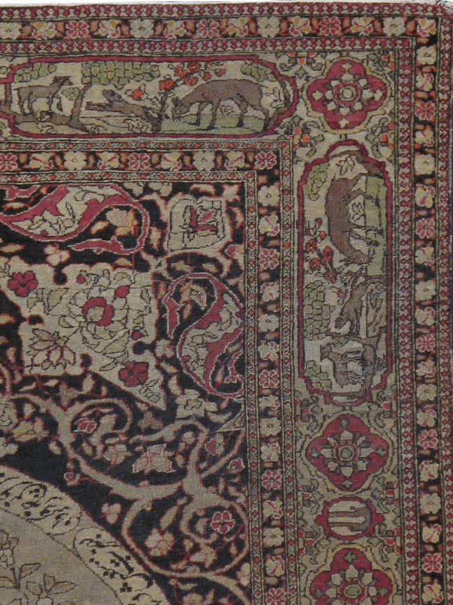 Antique Persian Isfahan Pictorial Carpet, No.9223 - Galerie Shabab