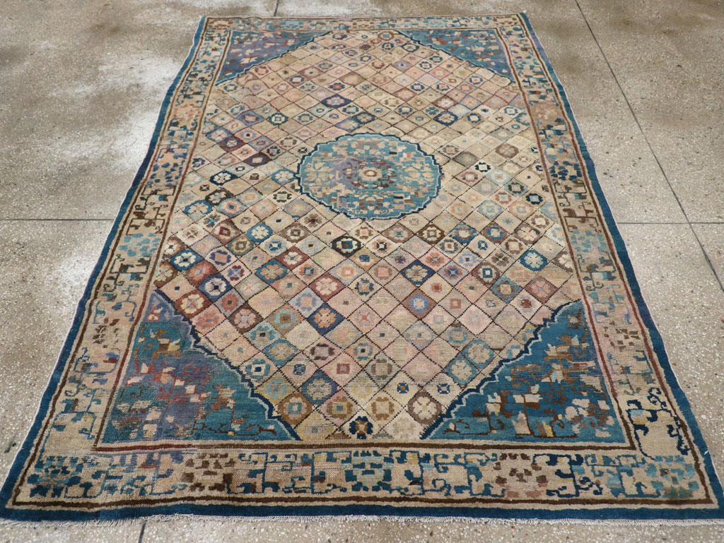 Antique Chinese Ningxia Accent Rug, No.9227 - Galerie Shabab