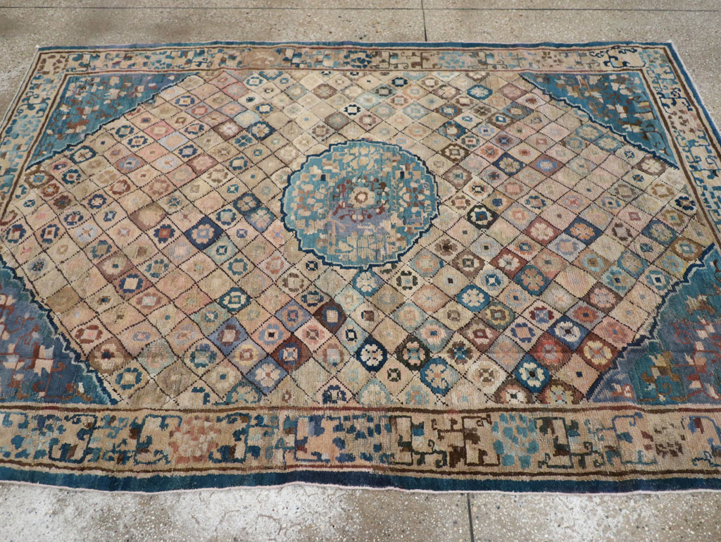 Antique Chinese Ningxia Accent Rug, No.9227 - Galerie Shabab