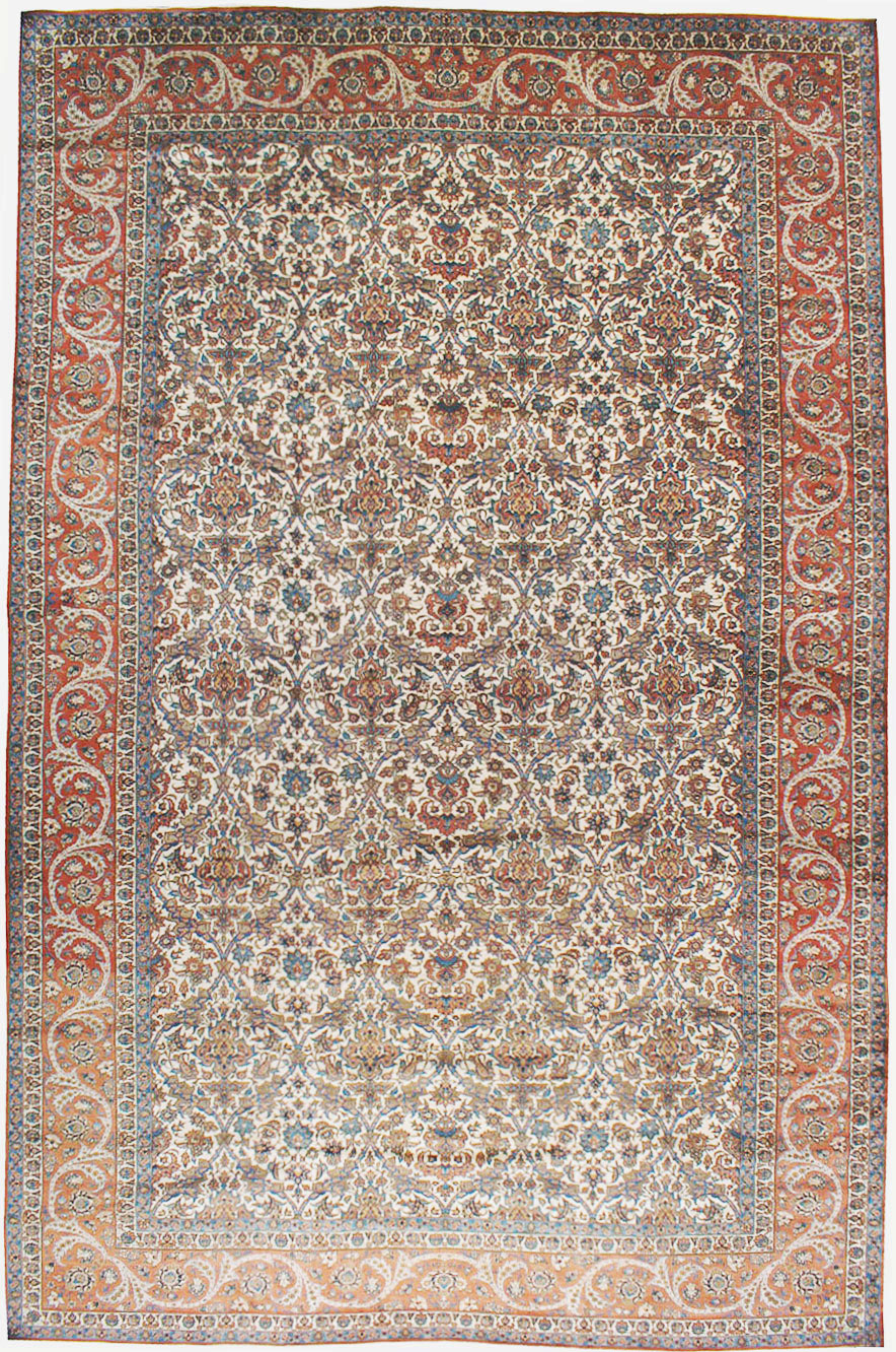 Vintage Persian Isfahan Carpet, No.9238 - Galerie Shabab