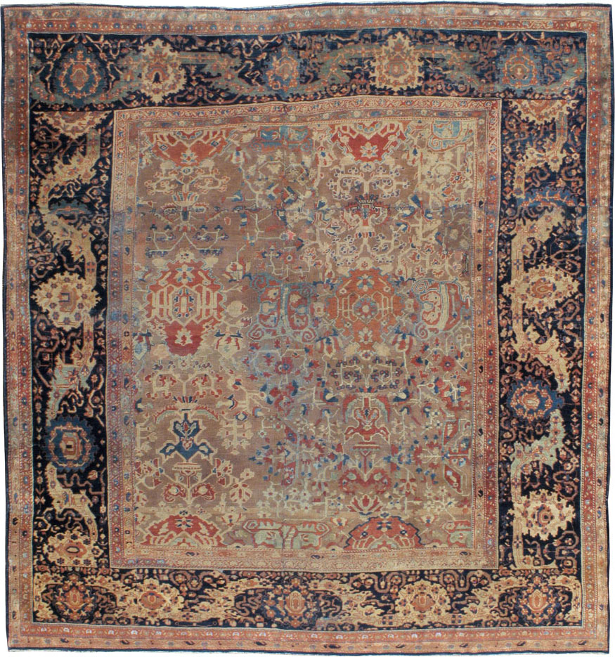 Antique Persian Sarouk Fereghan Square Accent Carpet, No.9283 - Galerie Shabab