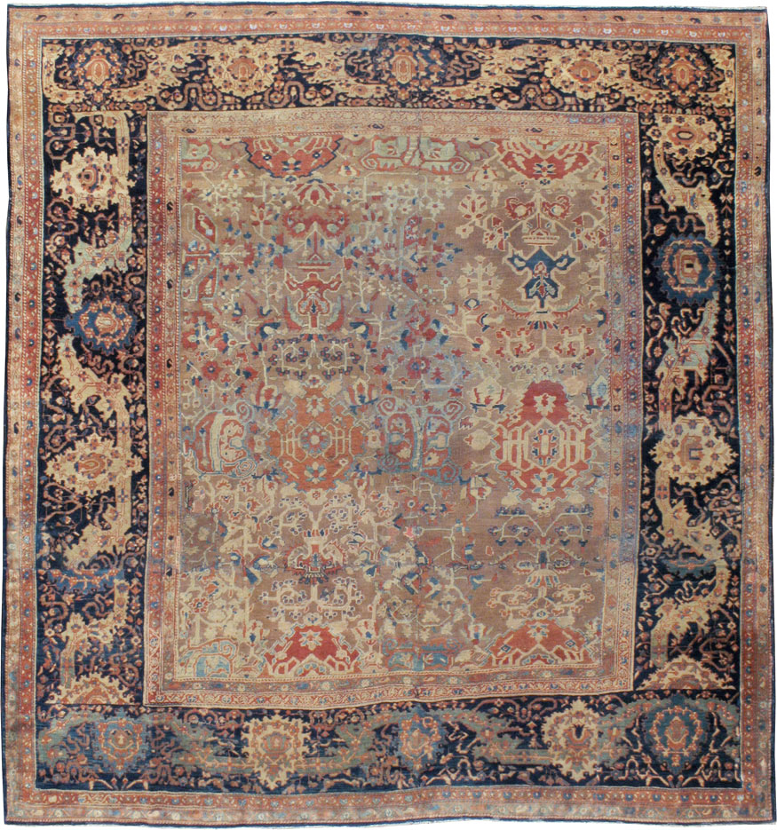 Antique Persian Sarouk Fereghan Square Accent Carpet, No.9283 - Galerie Shabab