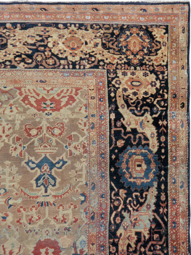 Antique Persian Sarouk Fereghan Square Accent Carpet, No.9283 - Galerie Shabab