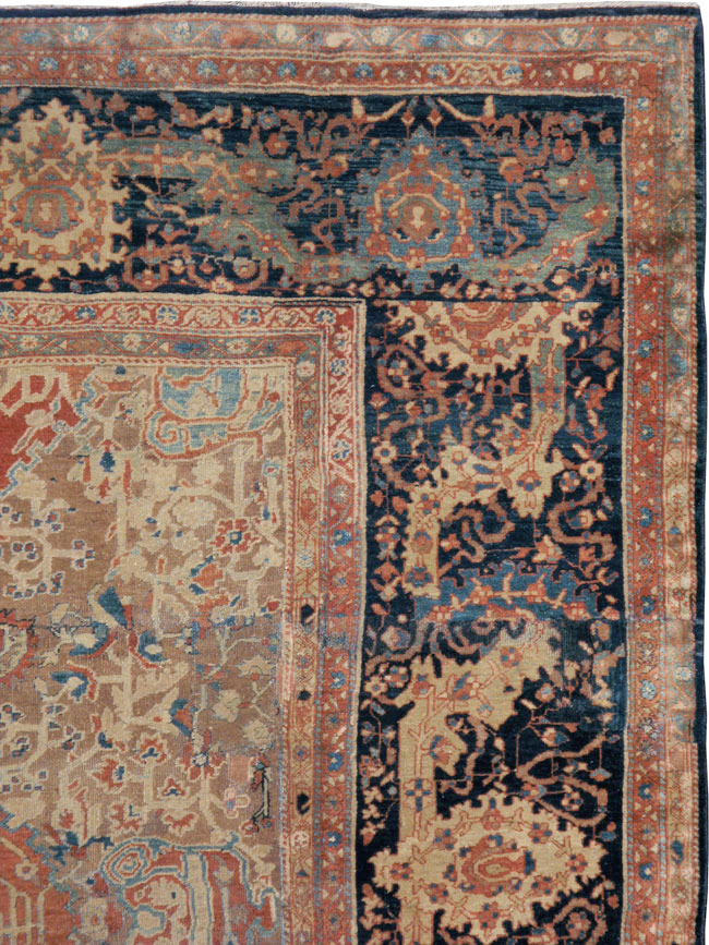 Antique Persian Sarouk Fereghan Square Accent Carpet, No.9283 - Galerie Shabab