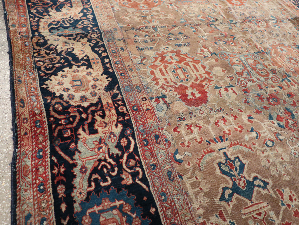 Antique Persian Sarouk Fereghan Square Accent Carpet, No.9283 - Galerie Shabab