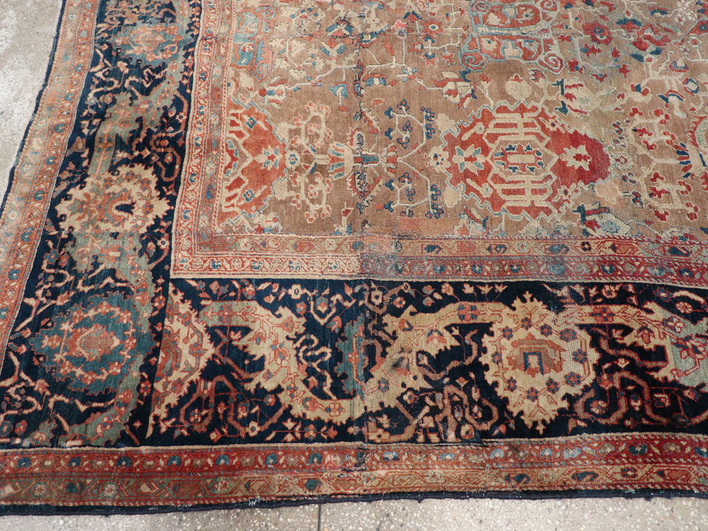 Antique Persian Sarouk Fereghan Square Accent Carpet, No.9283 - Galerie Shabab
