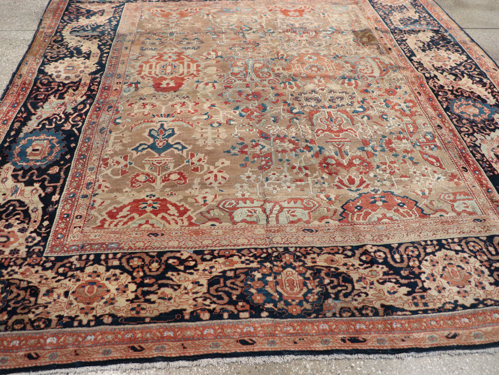 Antique Persian Sarouk Fereghan Square Accent Carpet, No.9283 - Galerie Shabab