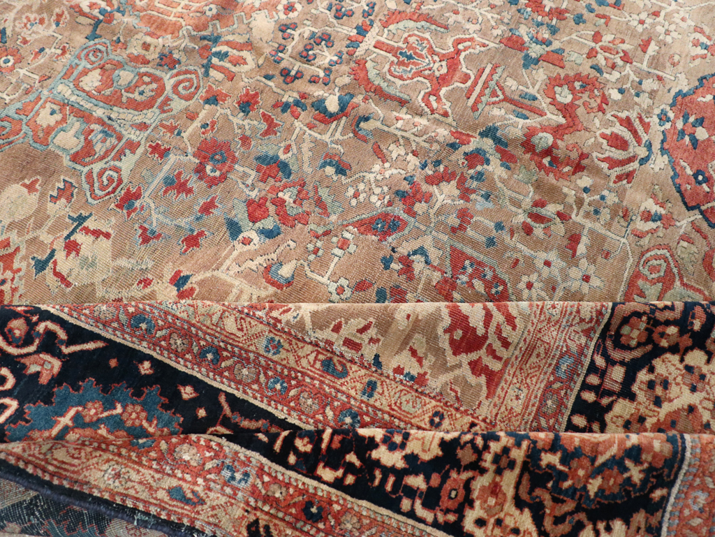 Antique Persian Sarouk Fereghan Square Accent Carpet, No.9283 - Galerie Shabab