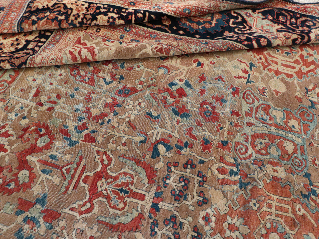 Antique Persian Sarouk Fereghan Square Accent Carpet, No.9283 - Galerie Shabab