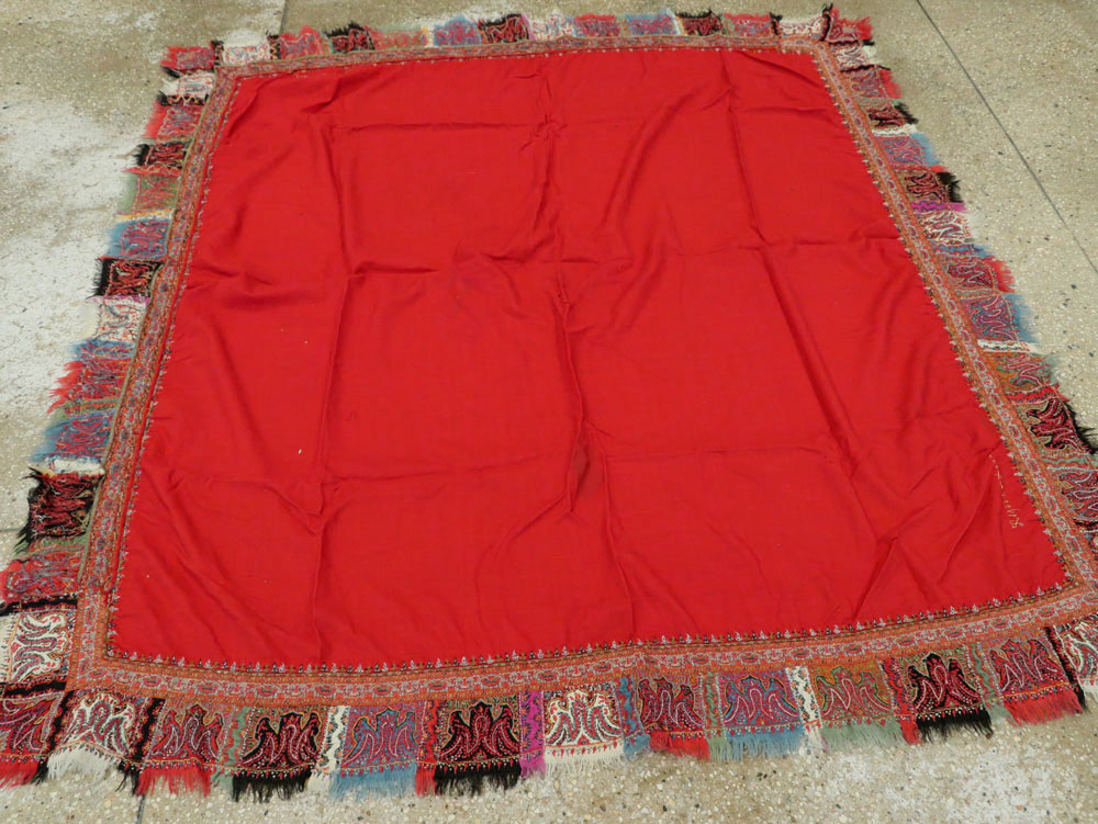 Vintage Jacquard Indian Textile Shawl, No.9291 - Galerie Shabab