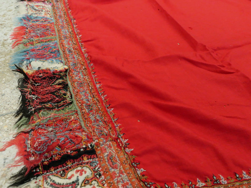 Vintage Jacquard Indian Textile Shawl, No.9291 - Galerie Shabab