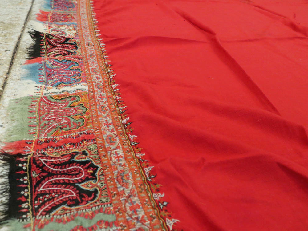 Vintage Jacquard Indian Textile Shawl, No.9291 - Galerie Shabab